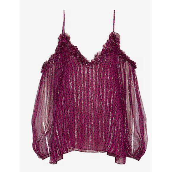 Stella McCartney Women Polka Dot Blouse raspberry colored size 6 - Picture 1 of 12